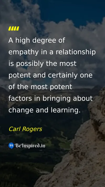Carl Rogers Picture Quote on empathy relationship change learning 