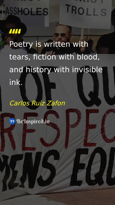 Carlos Ruiz Zafon Picture Quote on art creativity expression 