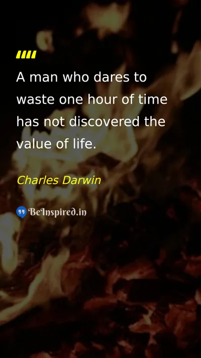 Charles Darwin Picture Quote on time life discipline 