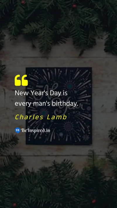 Charles Lamb Picture Quote on new-year birth celebration 