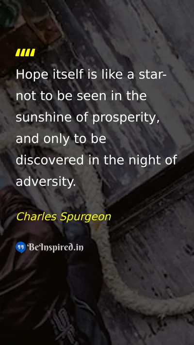 Charles Spurgeon Picture Quote on hope adversity life 