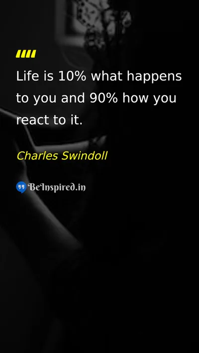 Charles Swindoll Picture Quote on life reaction attitude control 