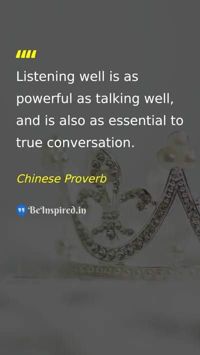 Chinese Proverb Picture Quote on wisdom communication listening 
