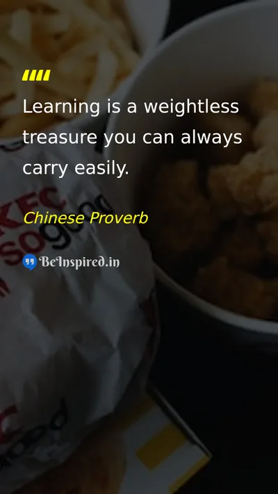 Chinese Proverb Picture Quote on education wisdom life 