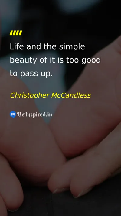 Christopher McCandless Picture Quote on life happiness gratitude 