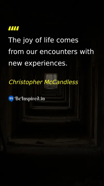 Christopher McCandless Picture Quote on life happiness 