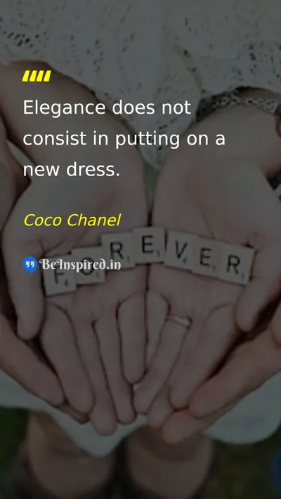 Coco Chanel Picture Quote on elegance fashion life 