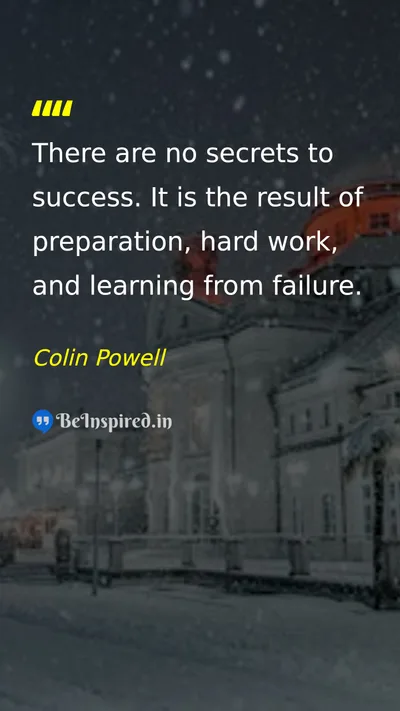 Colin Powell Picture Quote on success hard-work discipline learning 