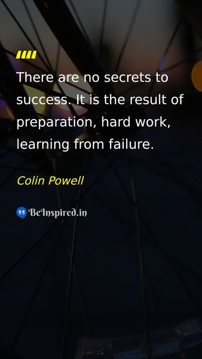 Colin Powell Picture Quote on success hard-work learning 