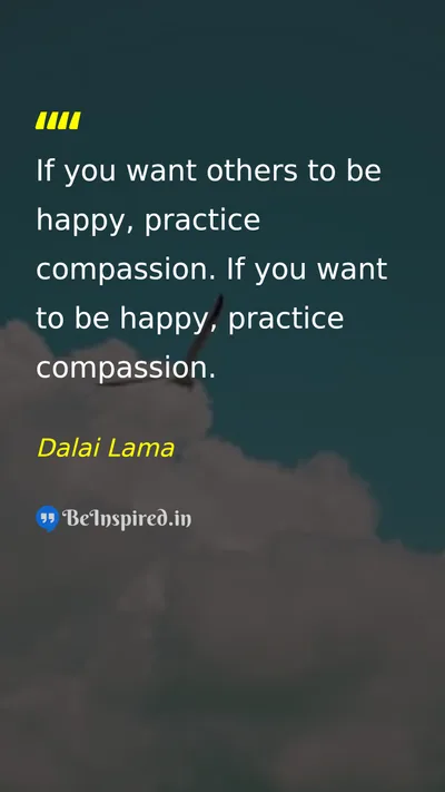 Dalai Lama Picture Quote on happiness compassion 