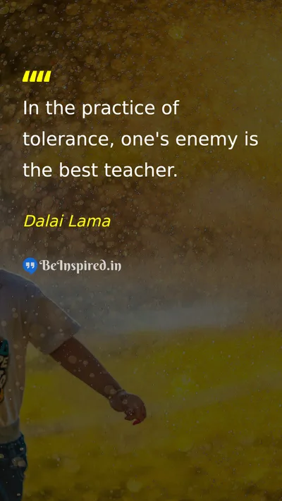Dalai Lama Picture Quote on teacher tolerance wisdom enemy 