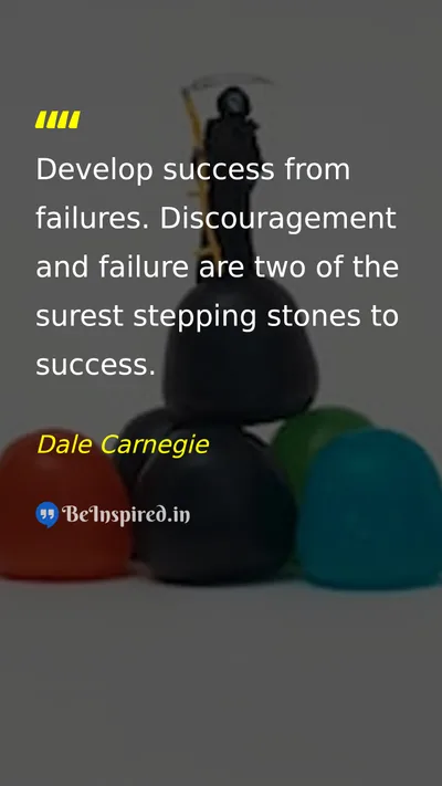 Dale Carnegie Picture Quote on success failure motivation perseverance 