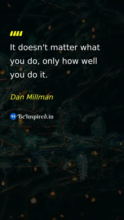 Dan Millman Picture Quote on discipline success hard-work 