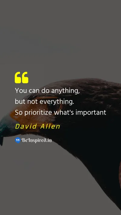 David Allen Picture Quote on focus reality 