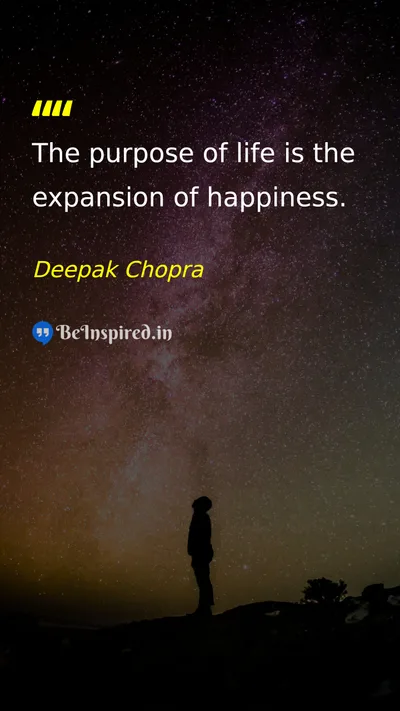 Deepak Chopra Picture Quote on happiness life 