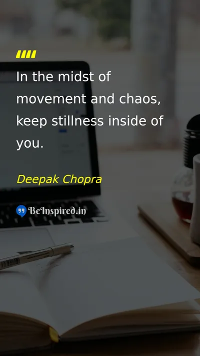 Deepak Chopra Picture Quote on peace life wisdom self-confidence 