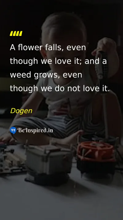 Dogen Picture Quote on life acceptance nature reality 