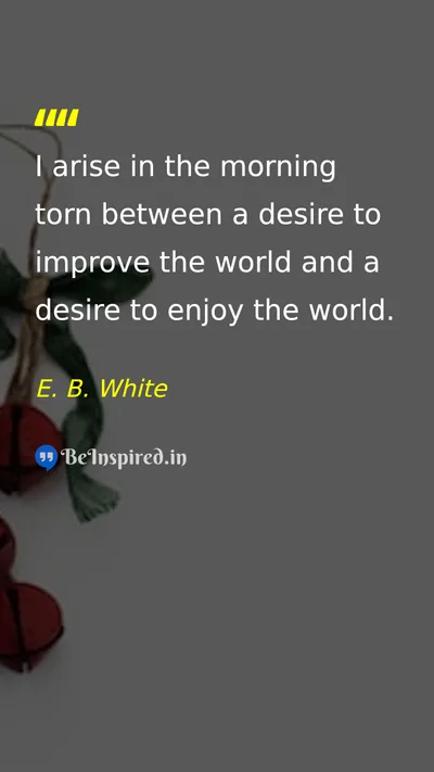E. B. White Picture Quote on life purpose happiness balance 