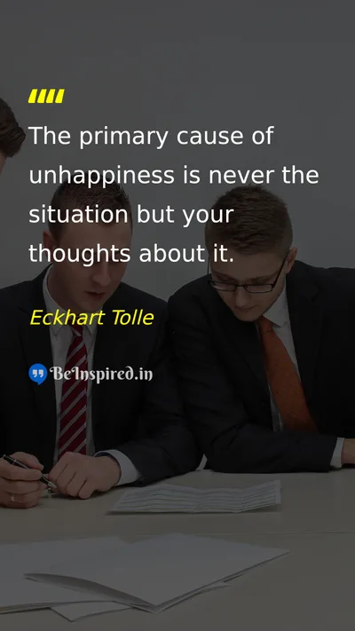 Eckhart Tolle Picture Quote on happiness mind thoughts life 