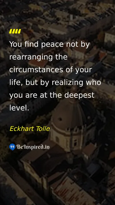 Eckhart Tolle Picture Quote on peace life self-confidence happiness 