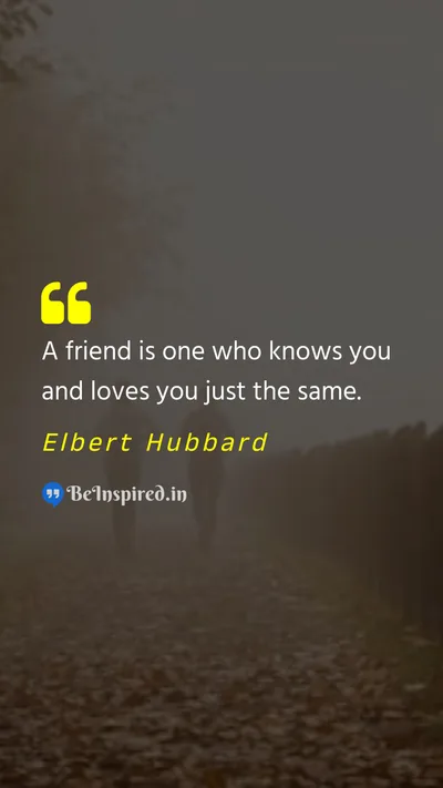Elbert Hubbard Picture Quote on friendship acceptance love understanding 