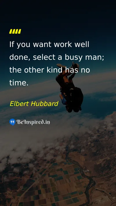 Elbert Hubbard Picture Quote on hard-work discipline time success 