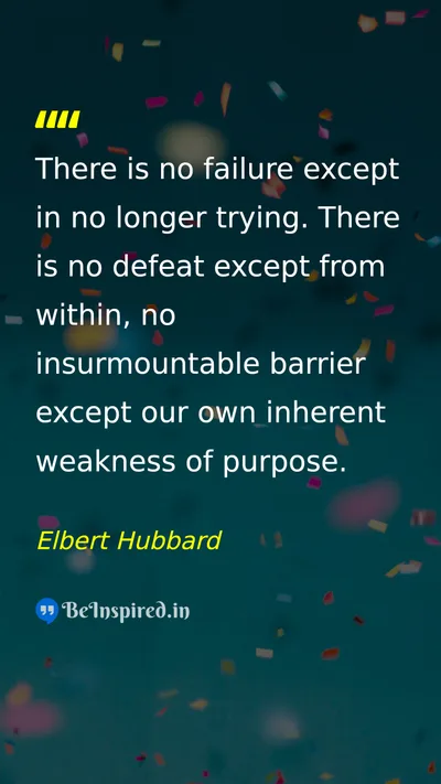 Elbert Hubbard Picture Quote on motivational self-confidence courage discipline 