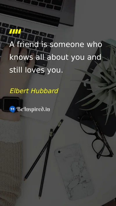 Elbert Hubbard Picture Quote on friendship love 