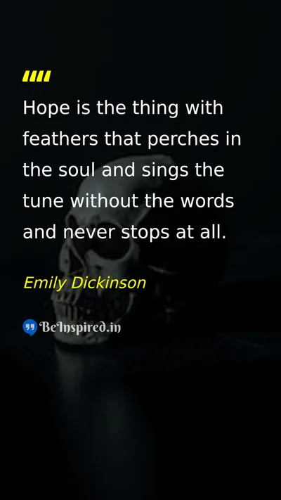Emily Dickinson Picture Quote on hope soul words 