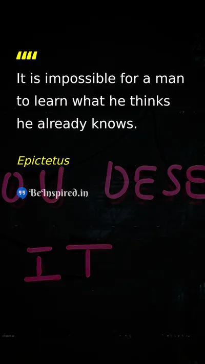 Epictetus Picture Quote on education wisdom learning humility 