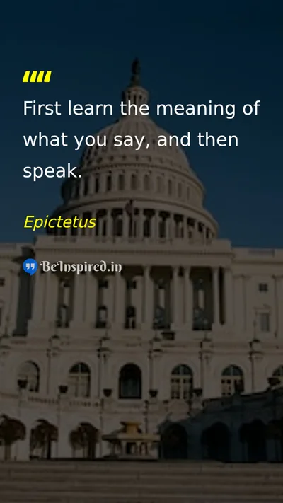 Epictetus Picture Quote on wisdom communication thought 