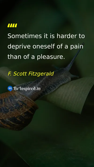 F. Scott Fitzgerald Picture Quote on pain pleasure life wisdom 