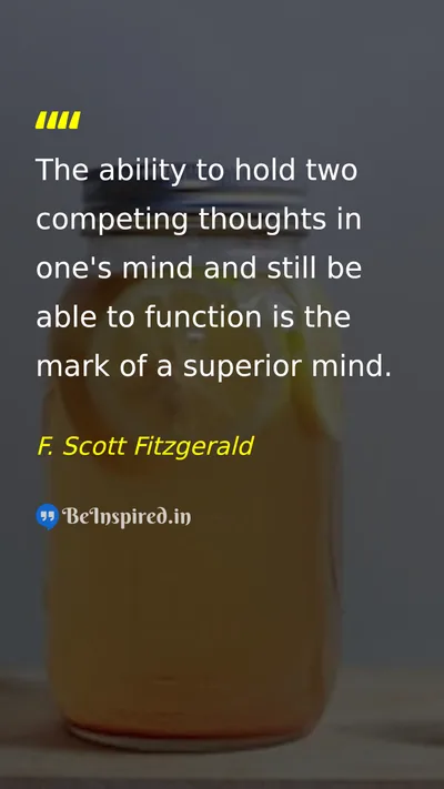 F. Scott Fitzgerald Picture Quote on wisdom mind discipline leadership 
