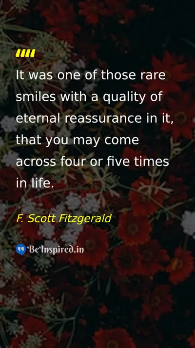 F. Scott Fitzgerald Picture Quote on reassurance happiness life emotion 