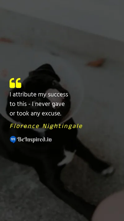 Florence Nightingale Picture Quote on success excuse motivational 