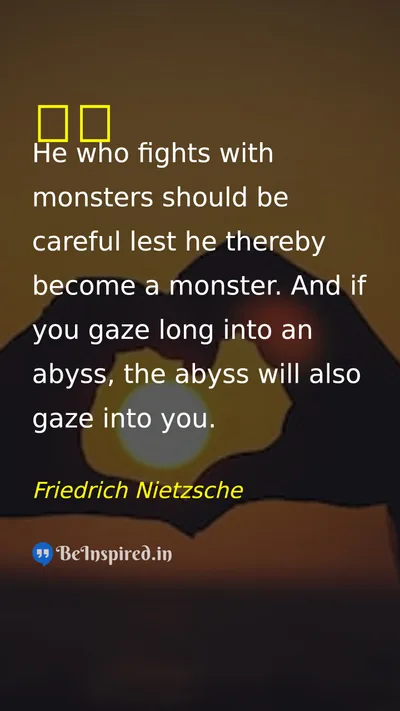 Friedrich Nietzsche Picture Quote on darkness 