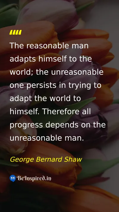 George Bernard Shaw Picture Quote on change progress leadership 