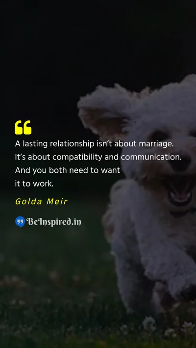 Golda Meir Picture Quote on dog motivational 