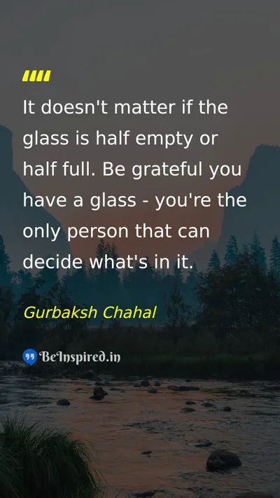 Gurbaksh Chahal Picture Quote on gratitude happiness life 