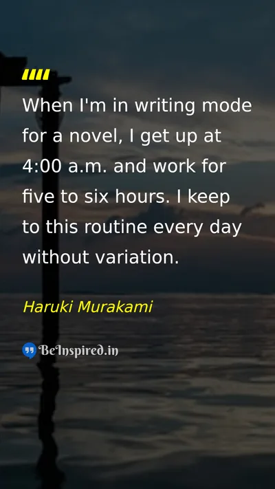 Haruki Murakami Picture Quote on discipline hard-work 