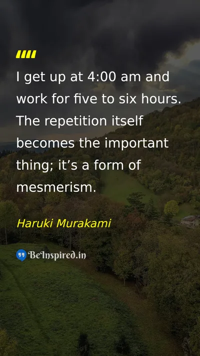 Haruki Murakami Picture Quote on discipline hard-work routine 
