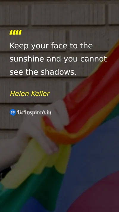 Helen Keller Picture Quote on optimism perspective happiness 