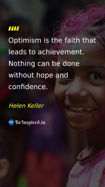 Helen Keller Picture Quote on hope self-confidence achievement motivational 
