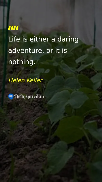 Helen Keller Picture Quote on life motivational courage 