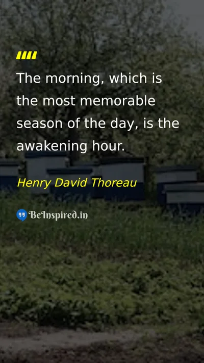 Henry David Thoreau Picture Quote on time awareness morning 