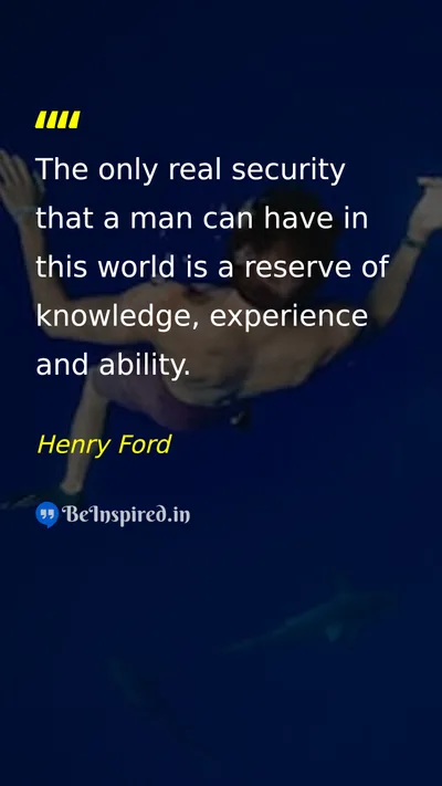 Henry Ford Picture Quote on knowledge experience security 