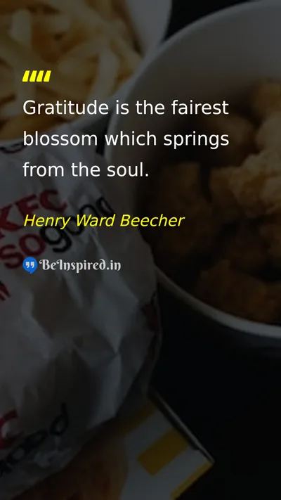 Henry Ward Beecher Picture Quote on gratitude happiness soul life 