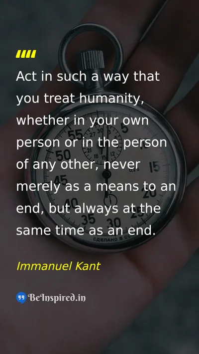 Immanuel Kant Picture Quote on humanity respect ethics individuality 