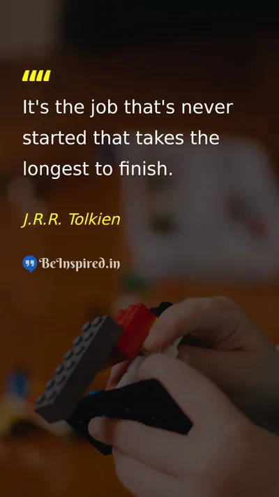 J.R.R. Tolkien Picture Quote on hard-work discipline success 