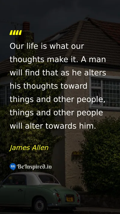 James Allen Picture Quote on thoughts life change mindset 